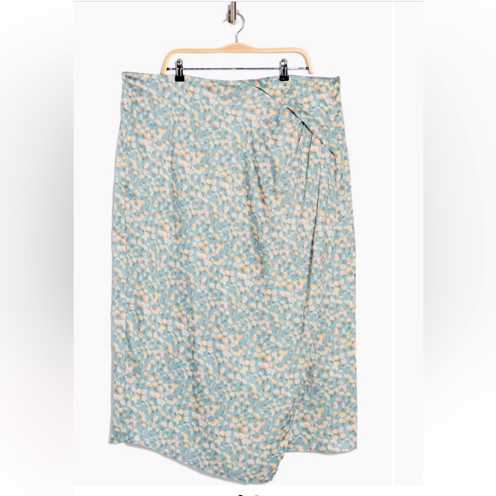 Vince Asymmetrical Skirt in Blue and Cream